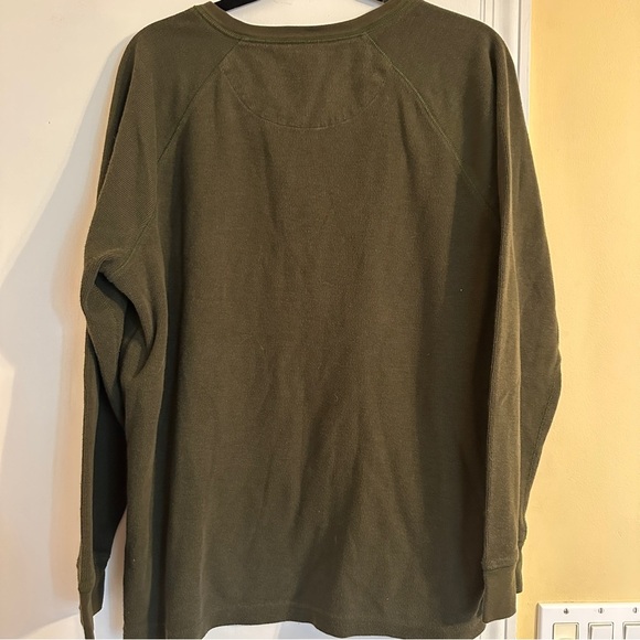 Lands End Thermal Waffle Long Sleeve Henley Hunter Green men’s XL 46-48 - Picture 4 of 7